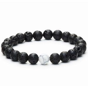 10mm White Howlite Diffuser Beaded Stretch Bracelet